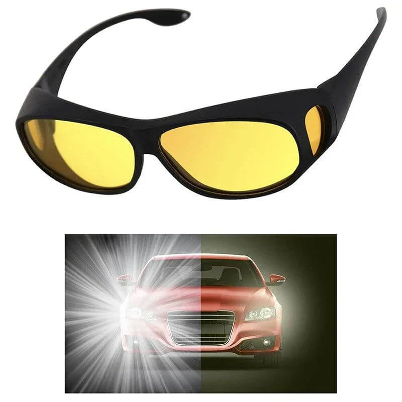 Stilvolle Fahrbrille Unisex mit gelben, polarisierten Gläsern; sicheres Fahren.