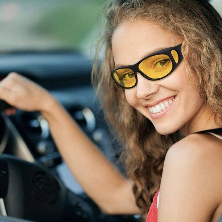 Hochwertige polarisierte Nachtfahrbrille für klare Sicht und besseren Blendschutz im Dunkeln.