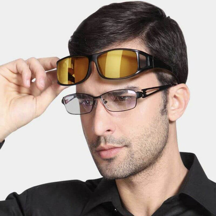 Unisex Polarisierte Nachtsichtbrille für sicheres Fahren; blendfrei & UV-Schutz.