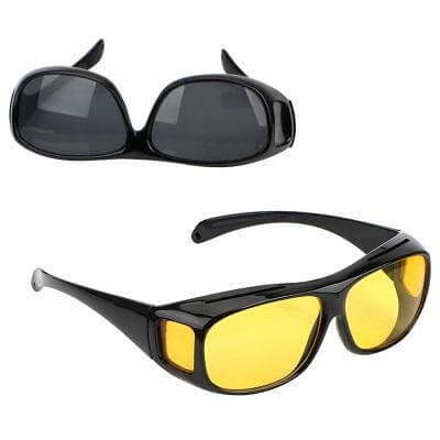 NightGuard Fahrbrille mit grauen Linsen, polarisiert, für entspanntes Sehen bei Nacht und Dämmerung.