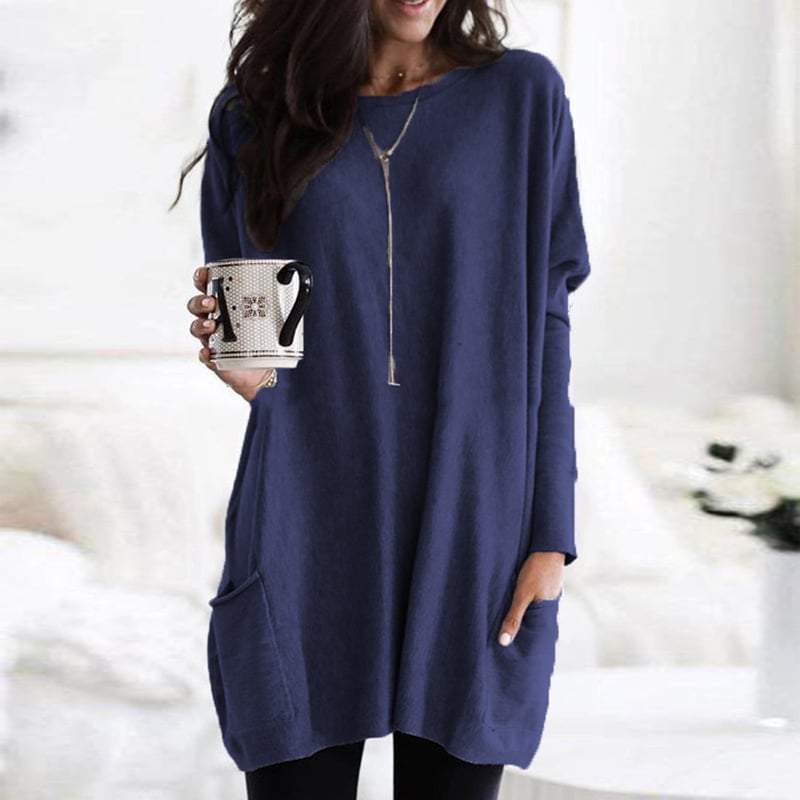 Moderner langer Pullover für Frauen, stilvoll & gemütlich für kühle Tage.