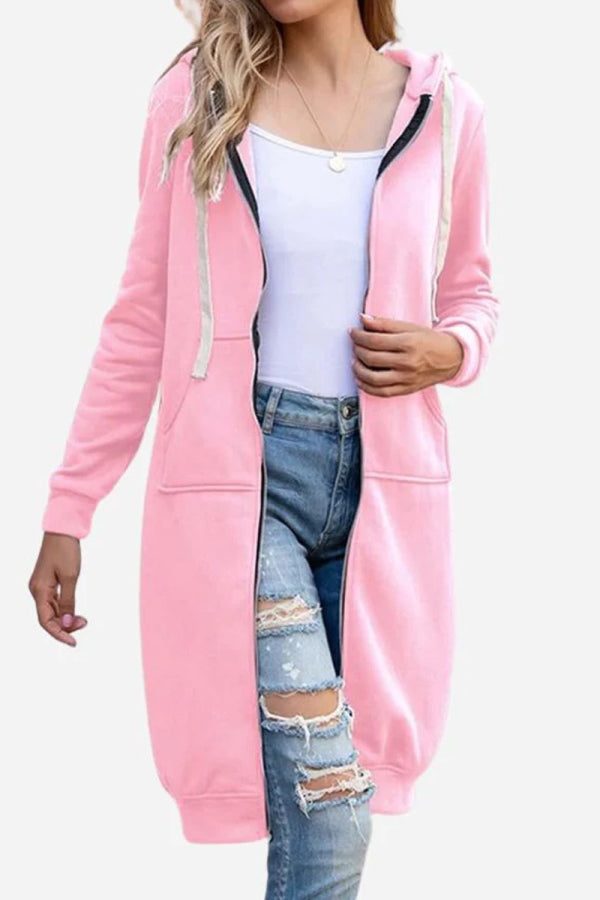 Warmer Damen Winter Hoodie im Jackenstil, perfekt für Spaziergänge und Outdoor-Aktivitäten.