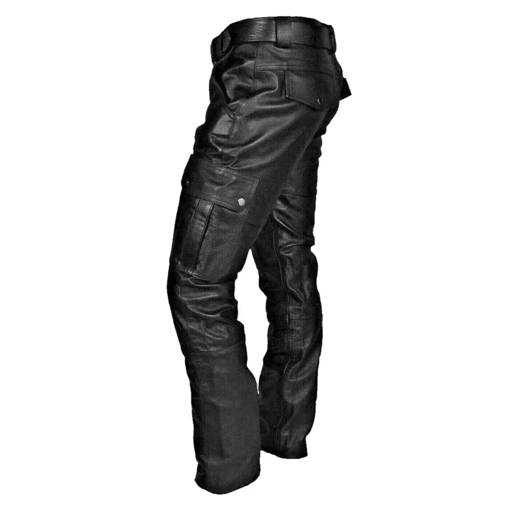 Modische RoadVance Herren Lederhose, schwarz, im bequemen Biker-Stil, vielseitig kombinierbar für jeden Anlass.