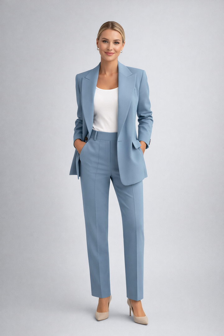 Damen Business-Hosenanzug in schickem Design. Ideal für das Büro, Meetings und offizielle Veranstaltungen.