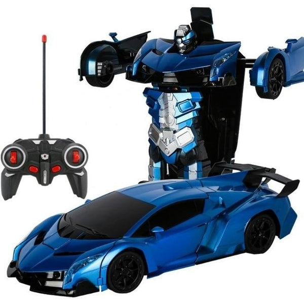 VoltMorph RC Spielzeug Auto in lebendigen Farben, bereit für schnelle Rennen und aufregende Verwandlungen.