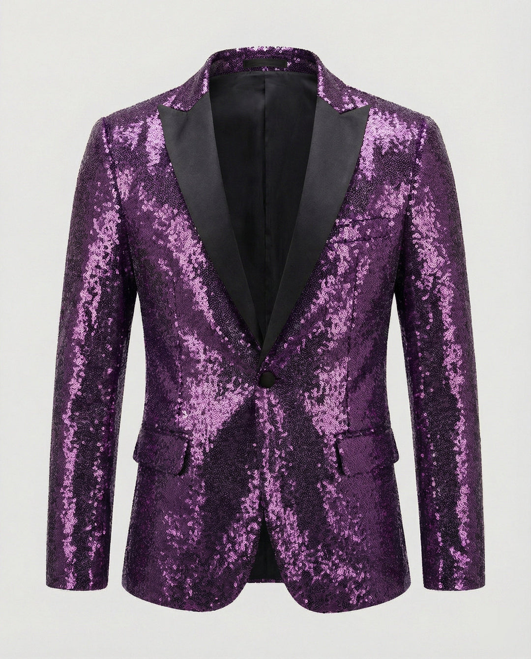 Auffälliger roter Pailletten Blazer für Herren. Ein stylischer Glitzer Blazer für festliche Anlässe & Diskotheken.