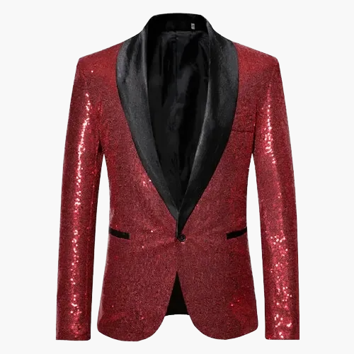 Herren Glitzer Blazer. Schimmerndes Pailletten Sakko, perfekt für die Tanzfläche und jeden festlichen Abend. Statement-Style.
