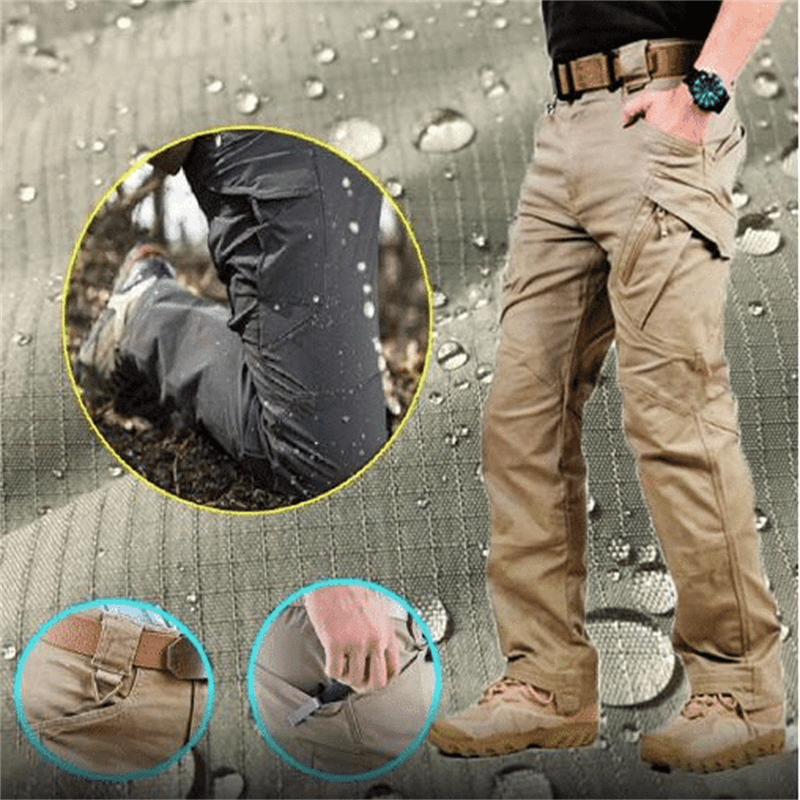 Bequeme wasserdichte Wanderhose für Herren, ideal für Outdoor-Aktivitäten bei schlechtem Wetter.