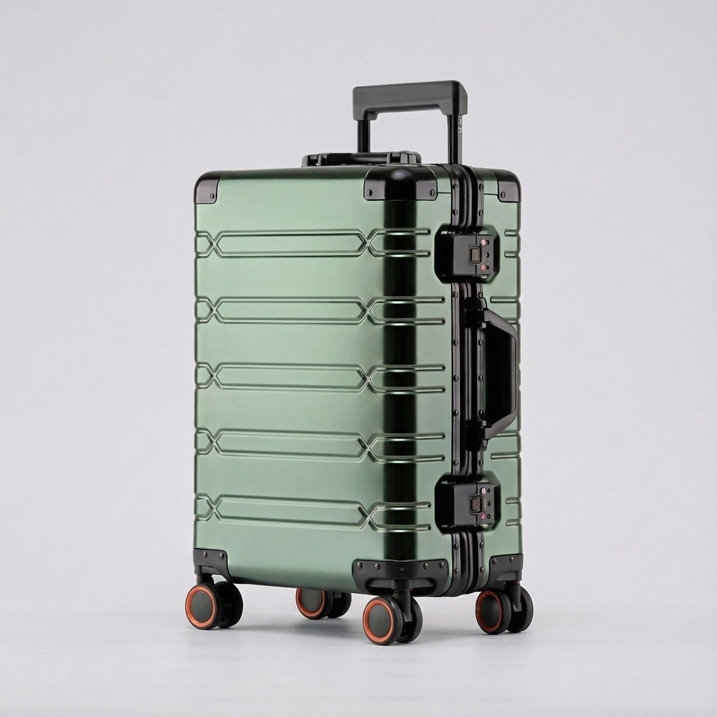 Robuster 360°-Spinner-Reisekoffer von GlidePro. Optimale Gepäcklösung mit Leichtlaufrollen für komfortables Reisen.