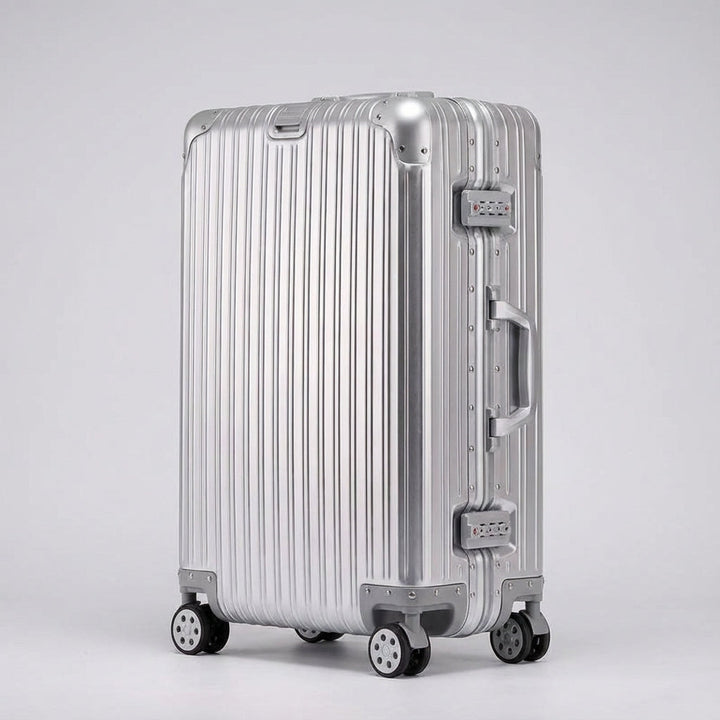 Hochwertiger Aluminium-Magnesium-Koffer. Strapazierfähiges Hartschalen-Handgepäck mit TSA-Schloss.