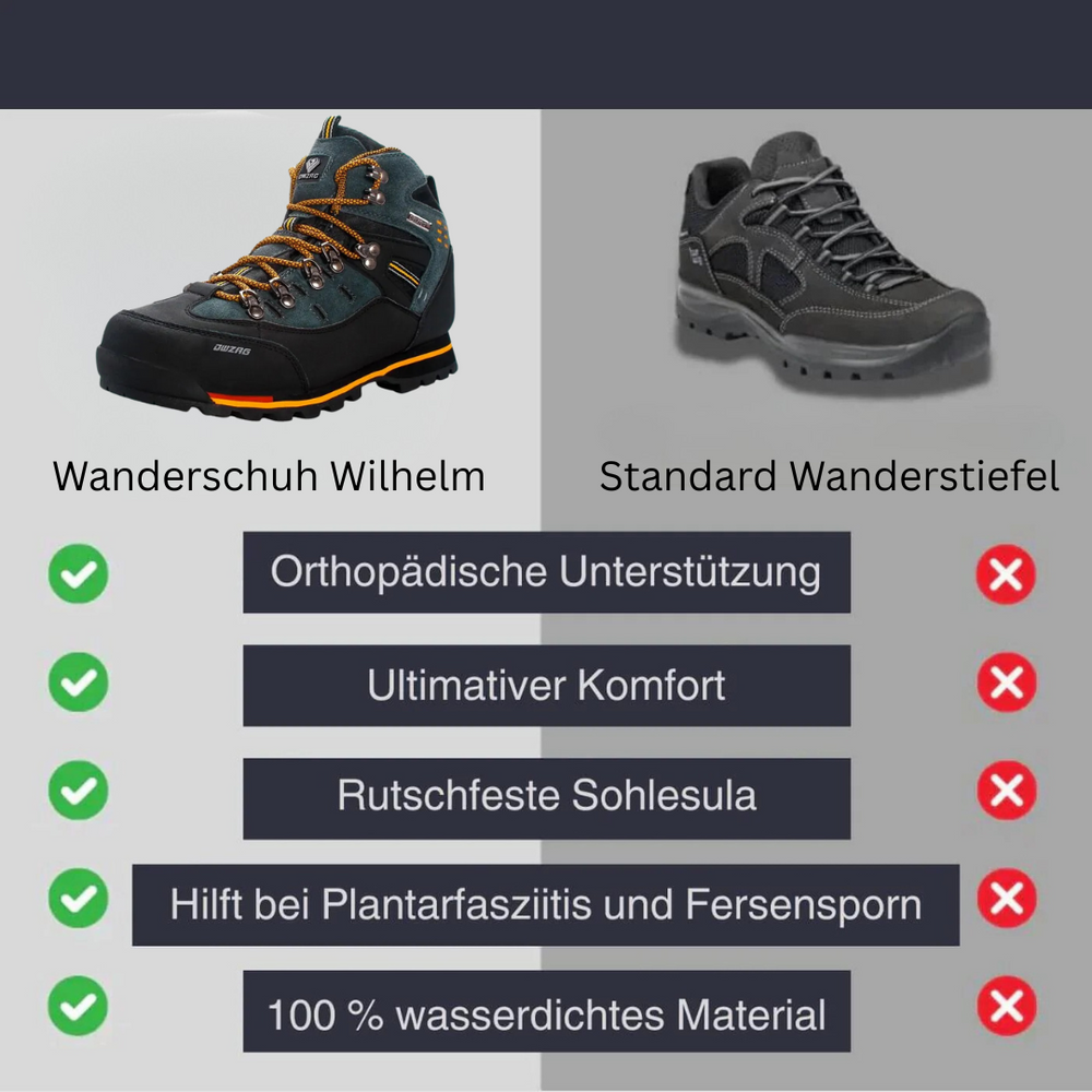 Blauer Herren Outdoorschuh mit griffiger Sohle. Ideal für Wandern, Bergsteigen & Freizeitsport.