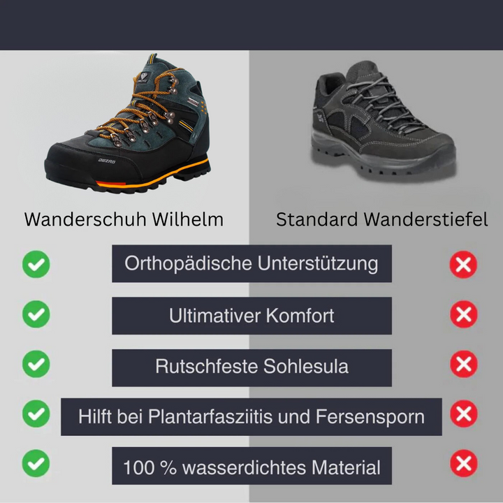 Blauer Herren Outdoorschuh mit griffiger Sohle. Ideal für Wandern, Bergsteigen & Freizeitsport.