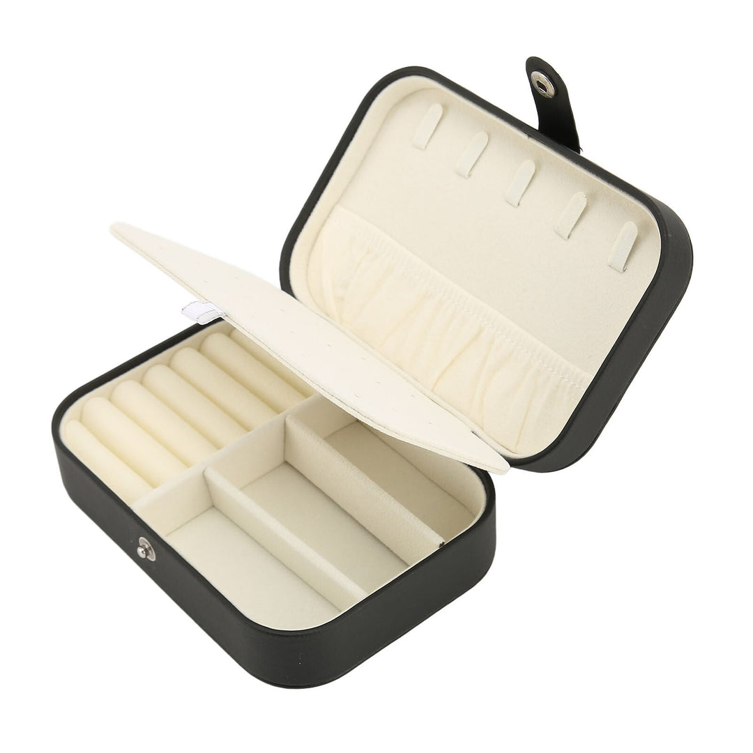 Tragbare Schmuckschatulle aus hochwertigem Leder, doppellagig. Ideales Geschenk für Schmuckliebhaber.