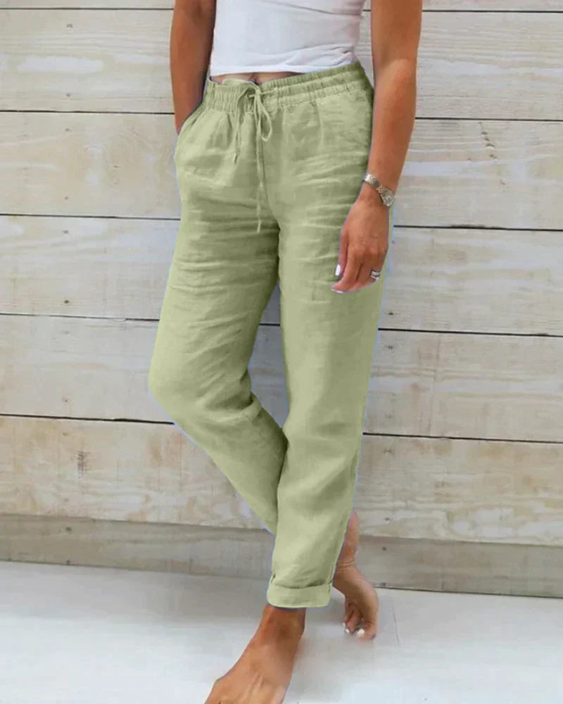 Elegante Damen-Stretchhose, perfekt für Freizeit, Urlaub oder als bequeme Business-Casual-Hose.