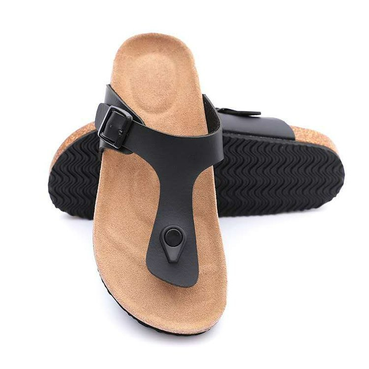Schwarze Herren Zehensteg-Sandalen, bequem & leicht, ideal für Sommer, Strand, Urlaub & Freizeit.