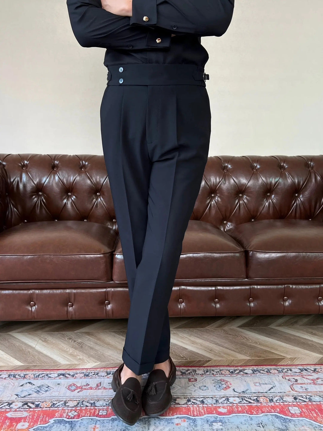 Lässige italienische Herren Freizeithose, bequem und vielseitig. Perfekt für einen entspannten Stil.