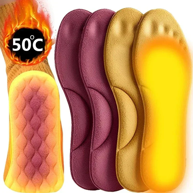 Detailaufnahme der selbstwärmenden Thermo-Einlegesohle, zeigt weiches Material & Fersenpolster.