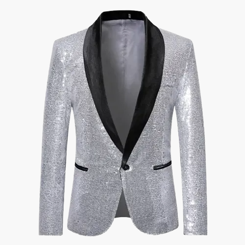 Hochwertiges Herren Pailletten Sakko. Glamouröser Blazer für Event, Party & Gala. Glänzende Abendmode für Männer.