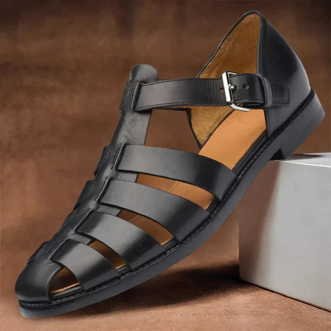 Stilvolle, bequeme Herren Ledersandalen Dax für den Sommer. Ideal als modische Alltags- & Freizeitschuhe.