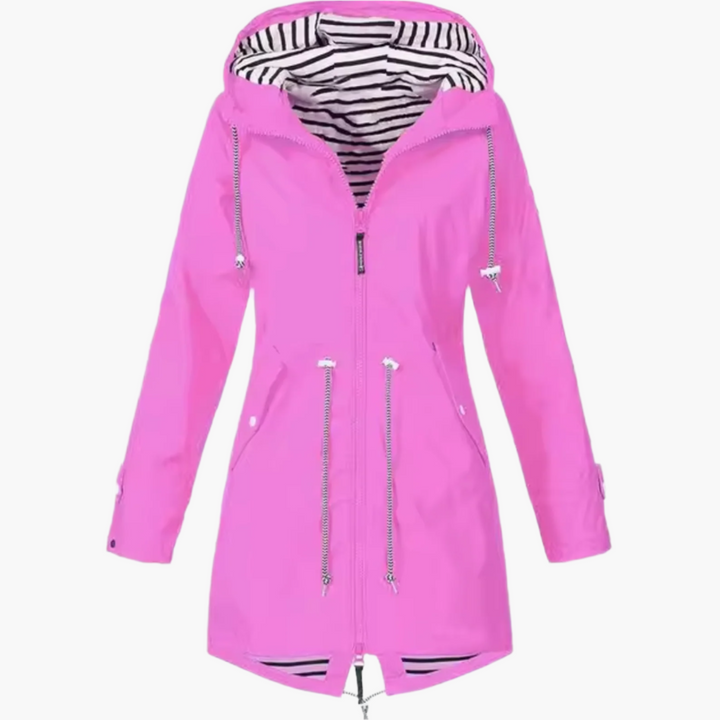 Elegante Damen Freizeitjacke mit Kapuze, ideal als Übergangsjacke für stilvolle Outdoor-Looks.