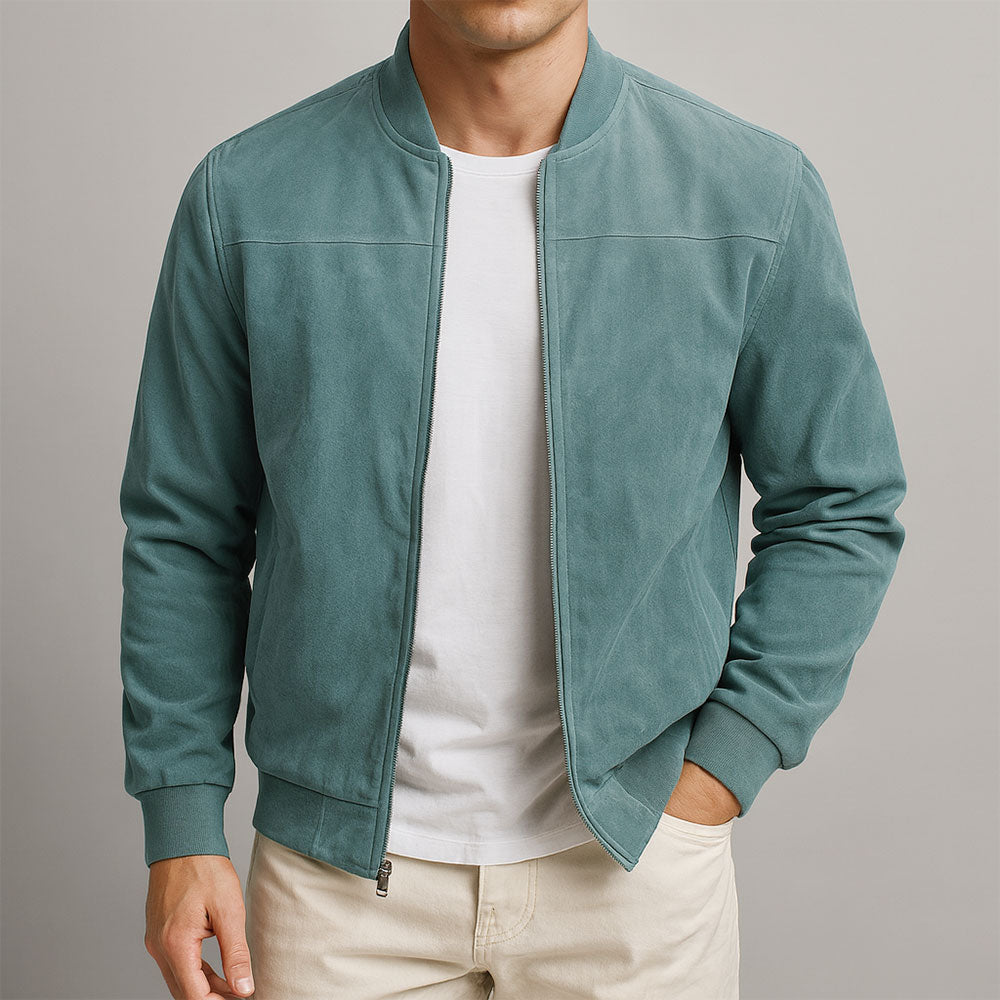 Braune Herren Bomberjacke: Elegante Freizeitjacke aus robuster Qualität, perfekt für Frühling & Herbst.