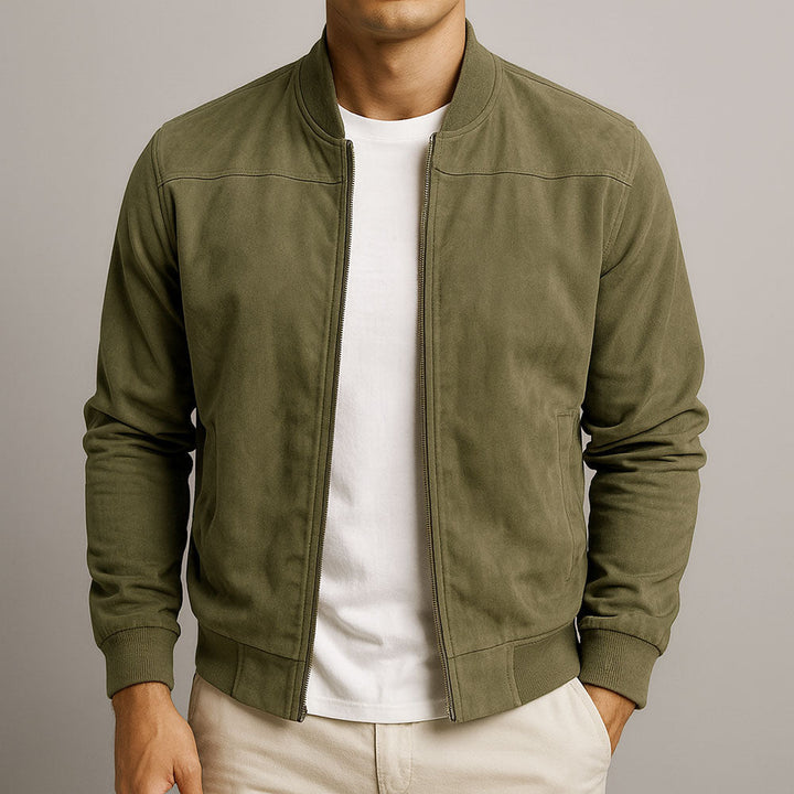 Dunkelblaue Herren Bomberjacke: Moderne Männerjacke, vielseitig kombinierbar für einen urbanen Stil.