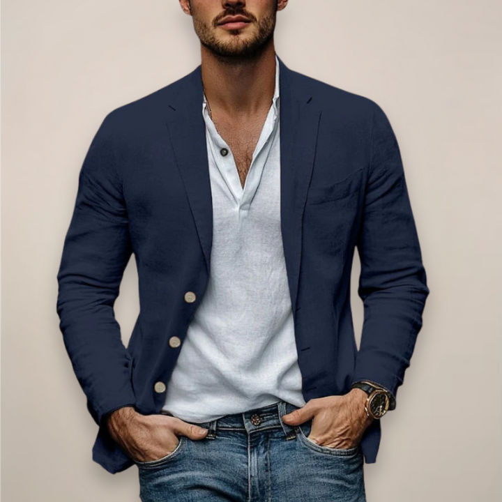 Eleganter und komfortabler Herren Frühlings-Sommer-Blazer mit Knopfverschluss, perfekt für jeden Anlass.