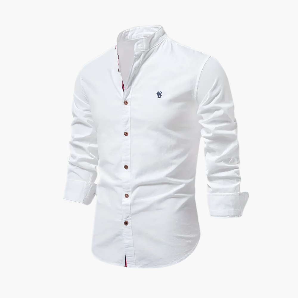 Elegantes Herrenhemd mit Stehkragen & langen Ärmeln, vielseitig für Business und den Alltag. Hemd.