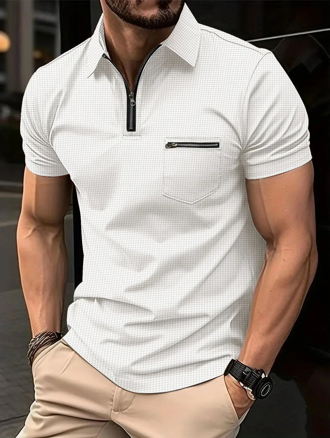 Stilvolles Herren Poloshirt für Freizeitmode, bequem und vielseitig. Kurzarm Männerhemd, ideal für den Sommer.