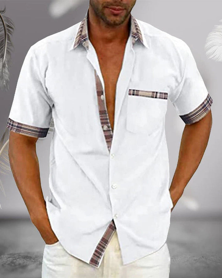 Stylisches, tailliertes Herren Kurzarmhemd für Business Casual und Freizeit. Elegant & bequem.