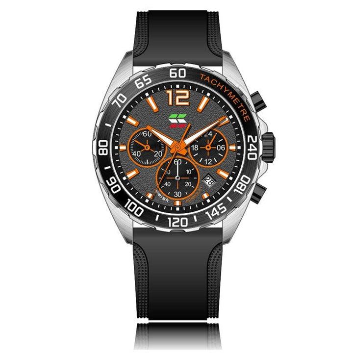 Elegante Herren Sport Chronograph Quarzuhr mit robustem Edelstahlarmband und präzisem Quarzwerk.