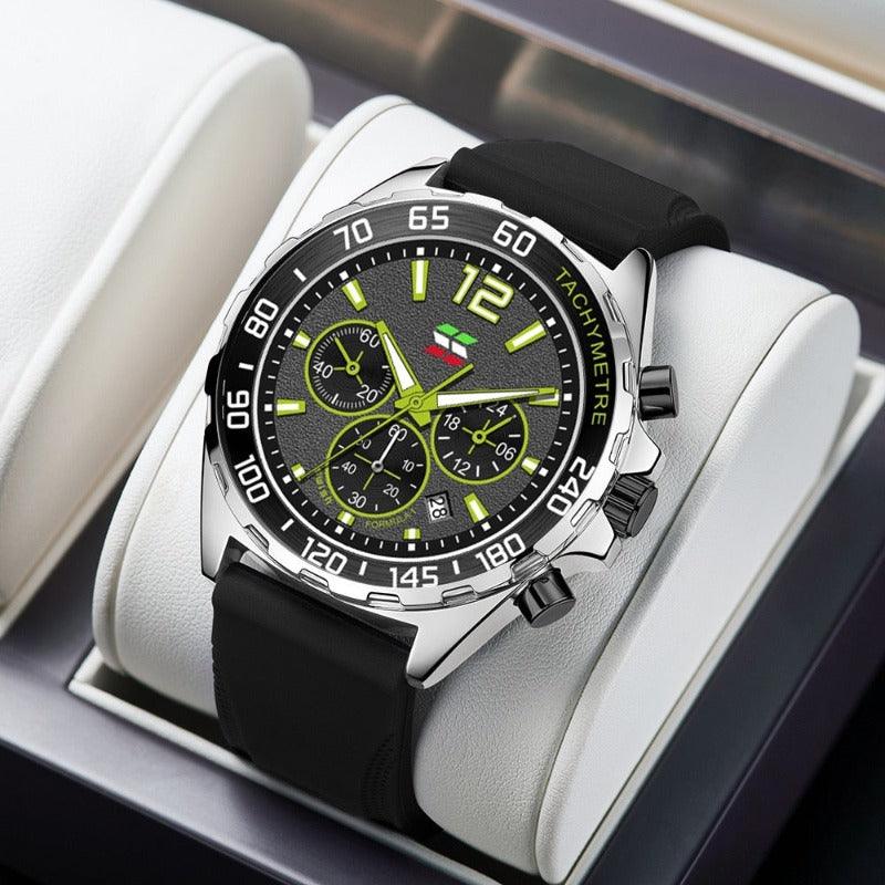 Stilvolle Herren Freizeituhr Chronograph, perfekt als Modeaccessoire und funktionale Sportuhr.