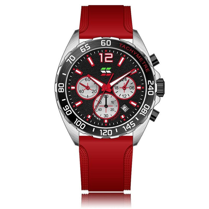 Moderner Herren Chronograph Quarzuhr, kombiniert mit Business-Accessoires für den eleganten Mann.