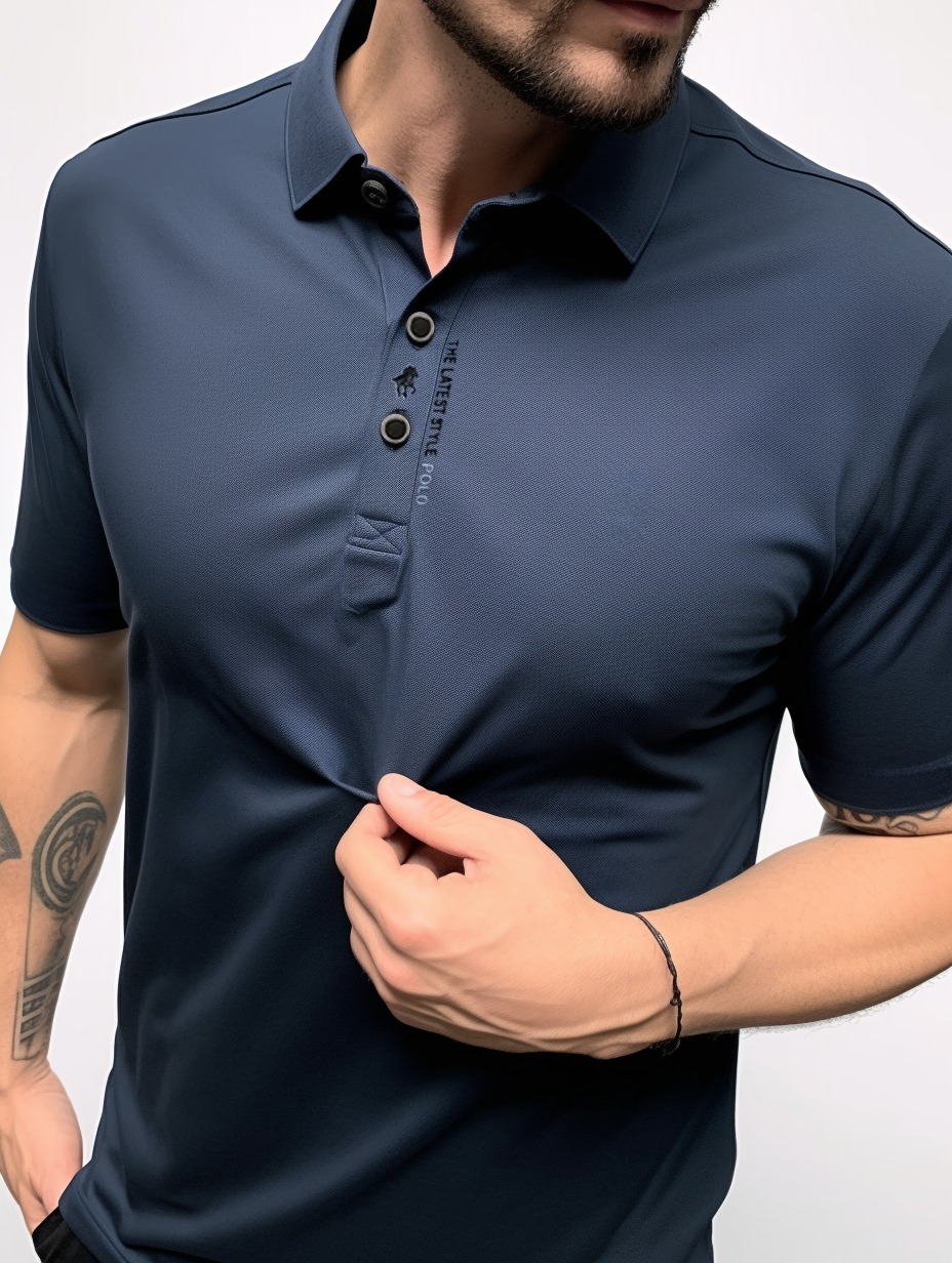 Vielseitiges türkisfarbenes Herren Poloshirt, faltenfrei & bequem für Alltag & Sport.