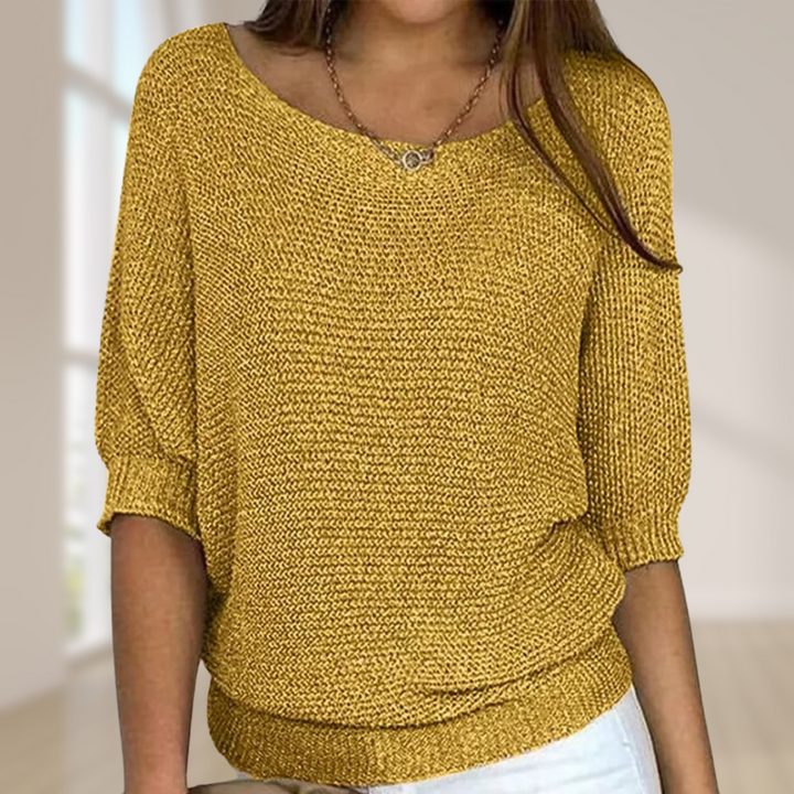 Damen Strickpullover, elegant kombiniert, ein vielseitiges Oberteil für Herbst & Frühling.