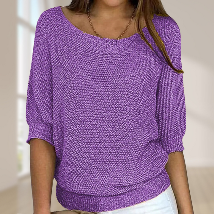Stilvoller Damen Strickpullover, locker geschnitten, perfekt für legere Herbst- & Frühlingslooks.