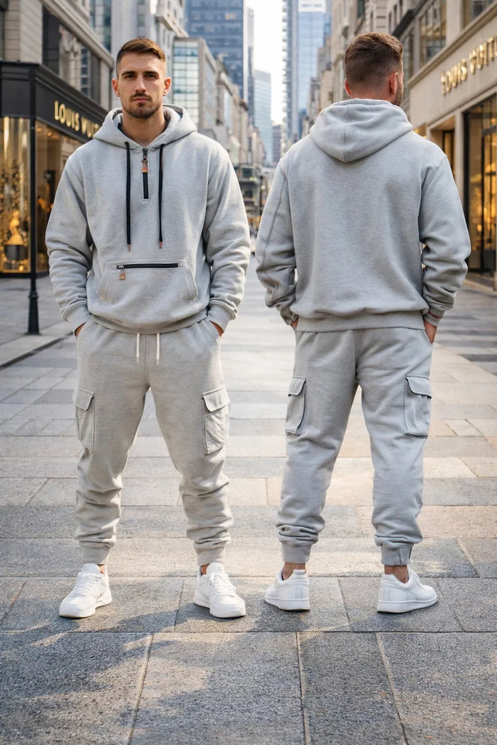 Kapuzenpullover für Herren: Warmes Winter-Hoodie-Set mit passender Hose. Ideal für Freizeit & kalte Tage.