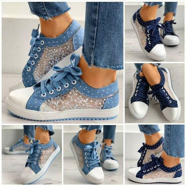 Leichte Damen Sneakers mit Punkten, bieten Rutschfestigkeit und optimalen Tragekomfort.