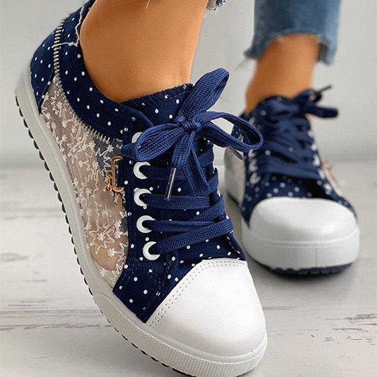 Gepunktete Damen Alltagssneakers: atmungsaktiv, rutschfest & unglaublich bequem.