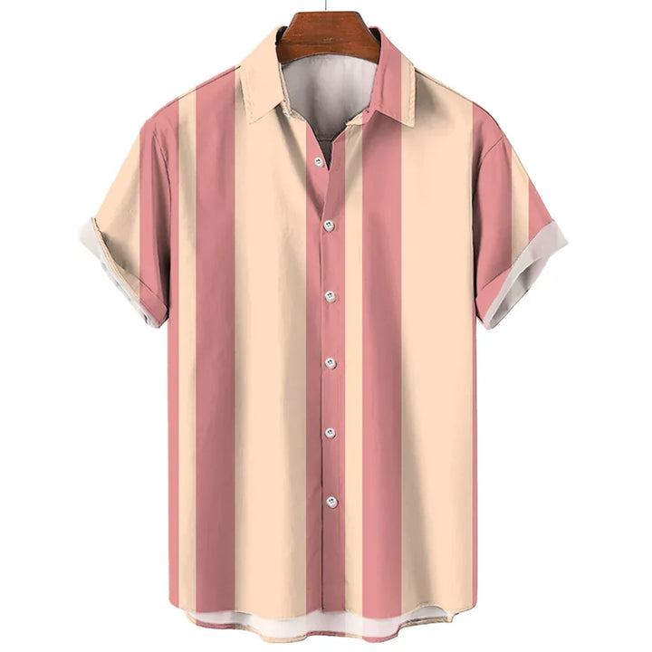 Gestreiftes Herren Sommerhemd, Relaxed Fit, bequem und atmungsaktiv für heiße Tage.