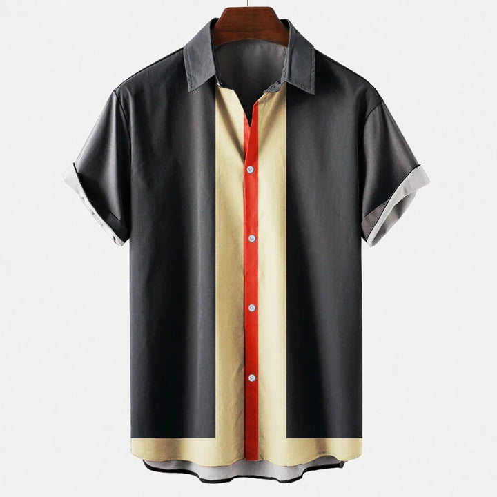 Herren Oberteil mit kurzen Ärmeln, gestreiftes Design, bequemer Relaxed Fit.