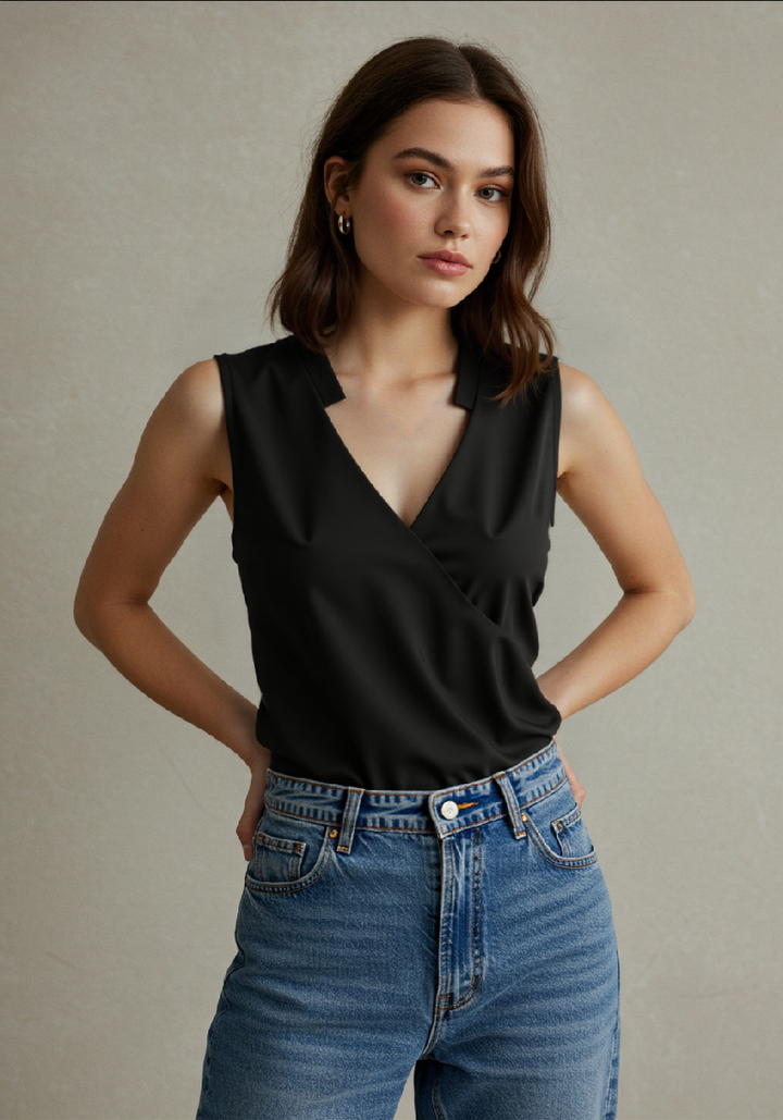 Elegantes Damen Top, Slim Fit, ärmellos, ideal für Sommer, Freizeit oder als Bluse.