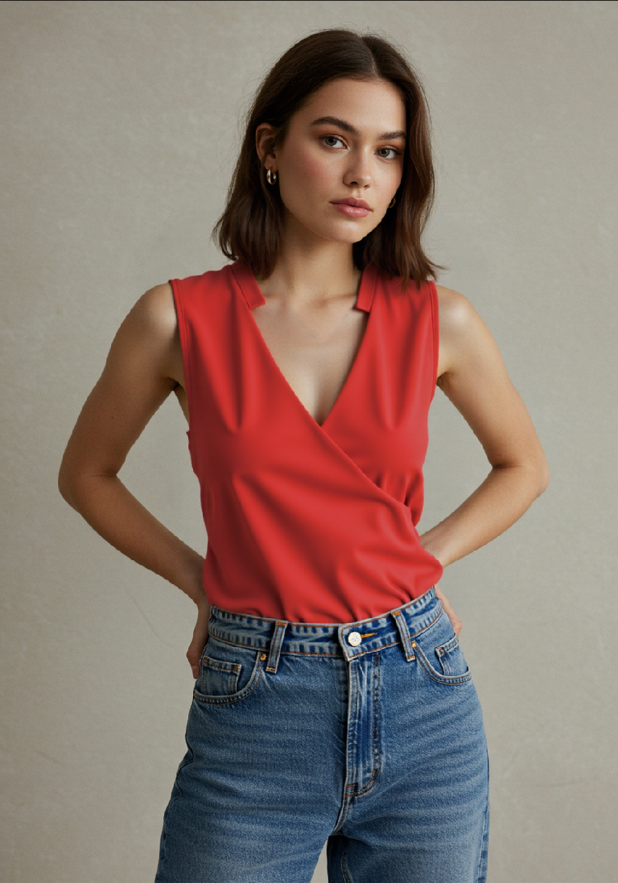Sommerliches Damen Top, Slim Fit, ärmellos, elegant & bequem für Freizeit & Alltag.