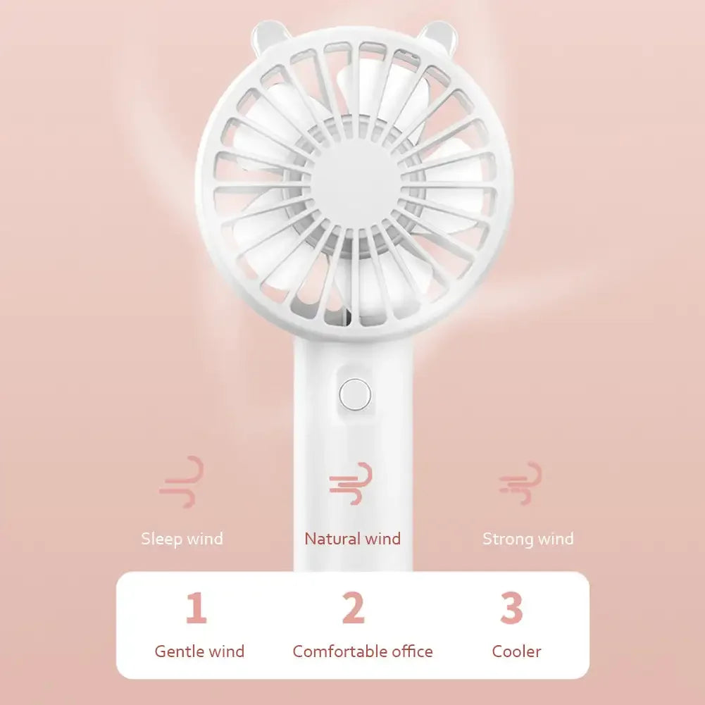 Stylischer Mini-Ventilator, USB-wiederaufladbar. Bietet sofortige Erleichterung vor Hitze, überall.