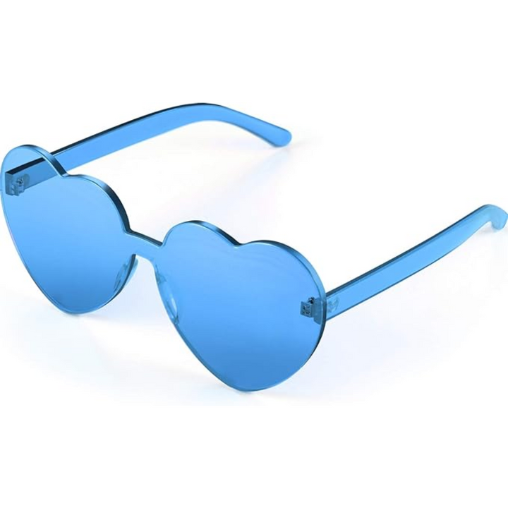 Klare, transparente Herz-Sonnenbrille randlos für Damen. Stylisch für Sommerurlaub & City-Trips.