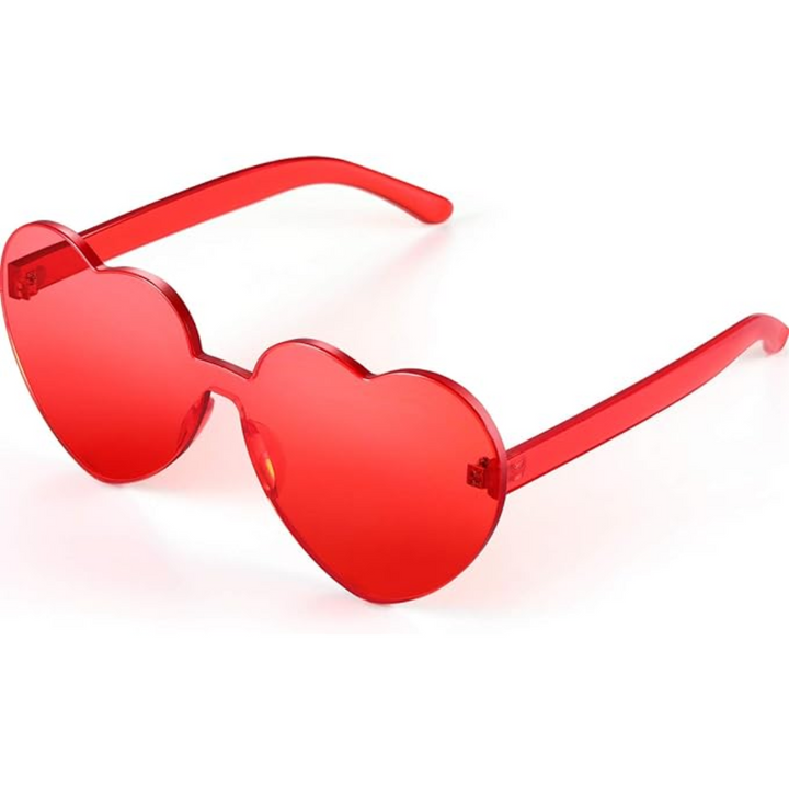 Modische transparente Herz-Sonnenbrille ohne Rand für Damen. Dein Highlight im Sommer oder auf jedem Festival.