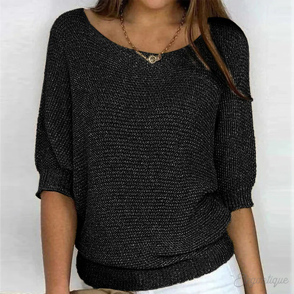Bequemer Louisa Strickpullover für Damen. Warmer, weicher Langarm-Pullover, perfekt für Freizeit und Alltag.