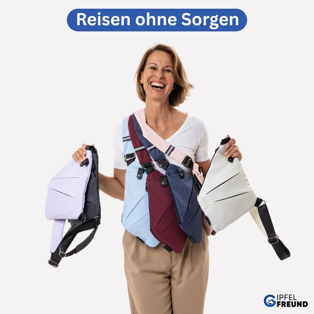 Unisex Anti-Diebstahl Umhängetasche mit RFID-Schutz aus wasserdichtem Oxford-Gewebe, ideal für Reisen.