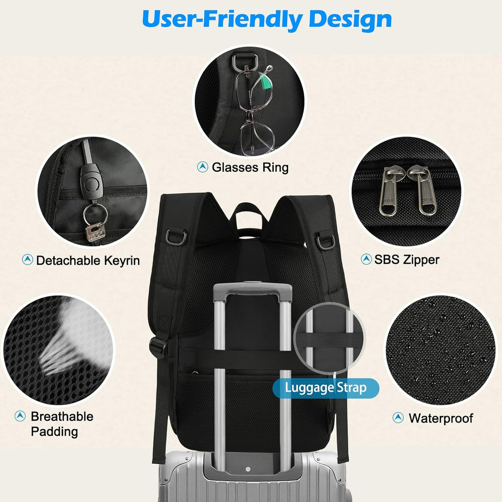 Wasserdichter Laptop-Rucksack mit isoliertem Lunchfach für Picknick und Büro, unisex Design.