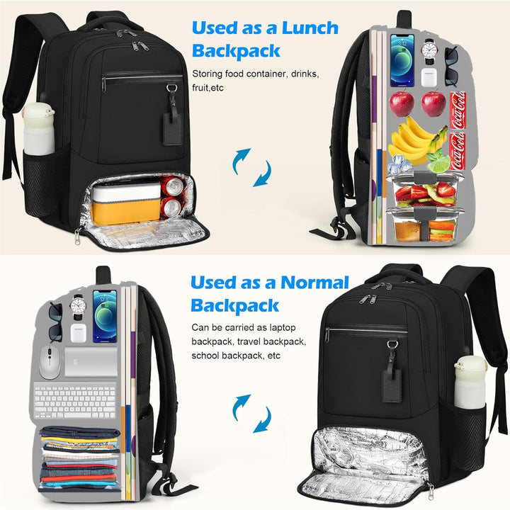 Business Laptop-Rucksack mit integriertem USB-Anschluss und vielen Fächern, ideal für Pendler.